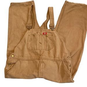 Men’s Distressed Dickies Tan Overalls 46X30